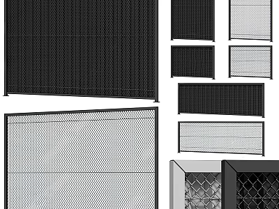 Modern Metal Partition Designs With Mesh And Slatted Styles For Interiors 3d model