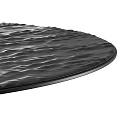 Modern Round Black Coffee Table With Wavy Textured Surface And Pedestal Base 3d model