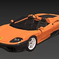 Orange Convertible Sports Car With Open Top Black Seats And White Wheels