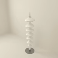 Modern Spiral Design White Floor Lamp With Gray Base For Home Decor 3d model