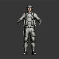 Realistic Military Soldier In Full Tactical Gear With Helmet And Combat Uniform
