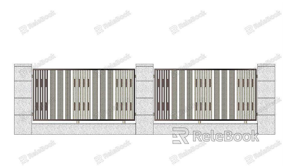 Modern wall, landscape wall, residential area wall, wrought iron wall, wall protection model