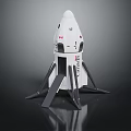Futuristic Space Rocket Design For Cosmic Exploration With White Body And Landing Legs