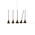 Five Traditional Brooms With Wooden Handles And Natural Bristles On White Background