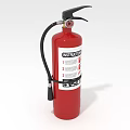 Red Fire Extinguisher With Instructions Label And Hose Nozzle For Emergency Fire Safety