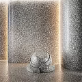 Gray Speckled Texture Cylindrical Components With Semi Circular Spherical Shapes And Light Effects