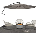 Outdoor Chairs With Metal Frame Comfortable Cushions For Patio Lounge With Fire Pit And Umbrella