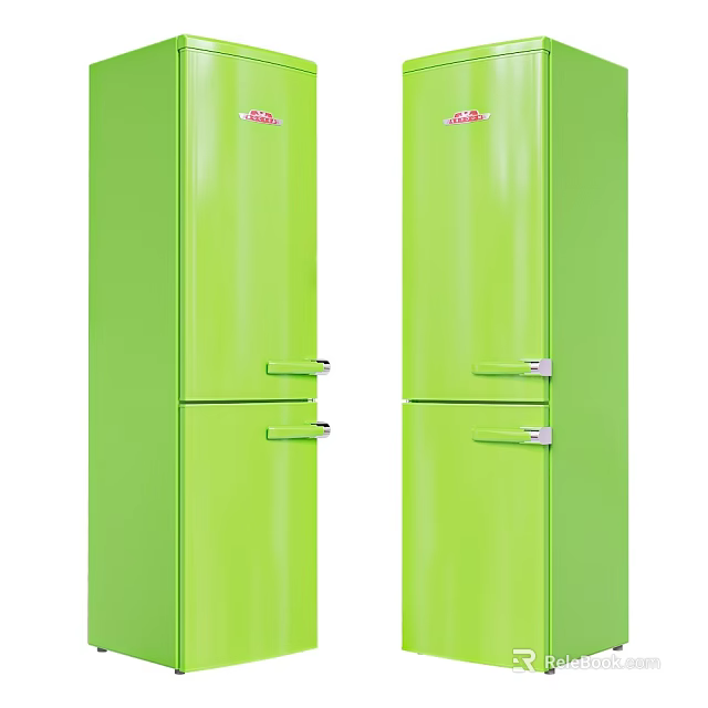 Fagor Green Double Door Refrigerators Freezers For Home Kitchen Use And Modern Style 3d model 