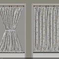 Elegant Floral Curtains With White Background Lightweight Fabric In Tied And Hanging Styles