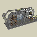 Modern Meichen Cyberpunk Lau Name Technology Lau Name Technology Booth Punk 3d model