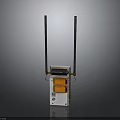Industrial Device With Long Vertical Poles Orange And White Components Base