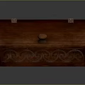 Traditional Wooden Box With Carved Patterns And Round Lid Knob Design