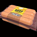 Fresh Delicious Packaged Sausages In Vacuum Sealed Plastic Packaging Ready To Eat