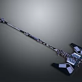 Ornate Battle Axe with Intricate Metal Carvings Black Silver Medieval Style Decorative Weapon