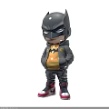 Batman Doll With Gray Helmet Yellow T-shirt Stylish Hoodie Logo Gray Pants And Pink Sneakers