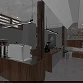 Modern Coffee Shop Interior Design Featuring Wooden Bar Counter Comfortable Tables And Soft Lighting