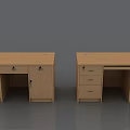Dual Office Desks With Wooden Top White Drawers And Computer Monitors