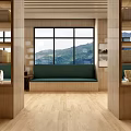 Modern Library Reading Room Chinese Character Books 3d model