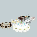 Versatile Dining Table Set Combination With Various Chairs Decorations And Hanging Lamp