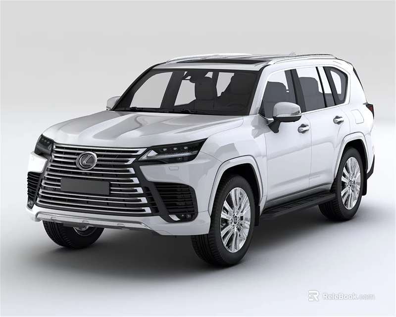White Lexus SUV With Modern Exterior Design And Alloy Wheels Front Grille 3d model 