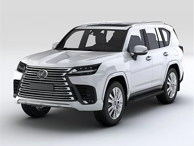 White Lexus SUV With Modern Exterior Design And Alloy Wheels Front Grille 3d model