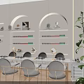 Modern Nail Salon Interior In Mall With Tables Chairs And Nail Polish Shelves
