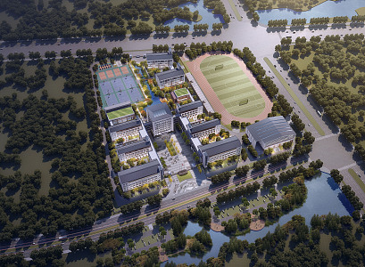 New Chinese School 3d model