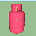 Two Red Industrial Liquefied Petroleum Gas Cylinders with Safety Valves