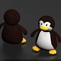Cute Penguin Shaped Plush Furniture With Brown White And Yellow Design