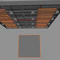 Modern Ceiling Design with Neatly Arranged Light Strips and Wall Art Below 3d model