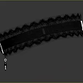 Elegant Black Lace Choker With Silver Decoration And Black Gem Pendant