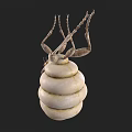 Unique White Spiral Structure With Top Leg Like Appendages And Textured Surface