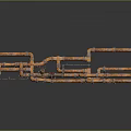 3D Rendered Hardware Tools Orange Pipes And Fittings Assembly