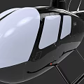 Sleek Modern Black Helicopter With Transparent Cockpit Windows And Detailed Landing Gear Design