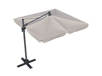 Playground Equipment Outdoor Sunshade Umbrella with Beige Canopy Black Adjustable Frame for Kids Play Areas 3d model