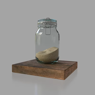Glass bottle storage bottle storage tank kitchen storage tank utensils realistic rendering 3d model