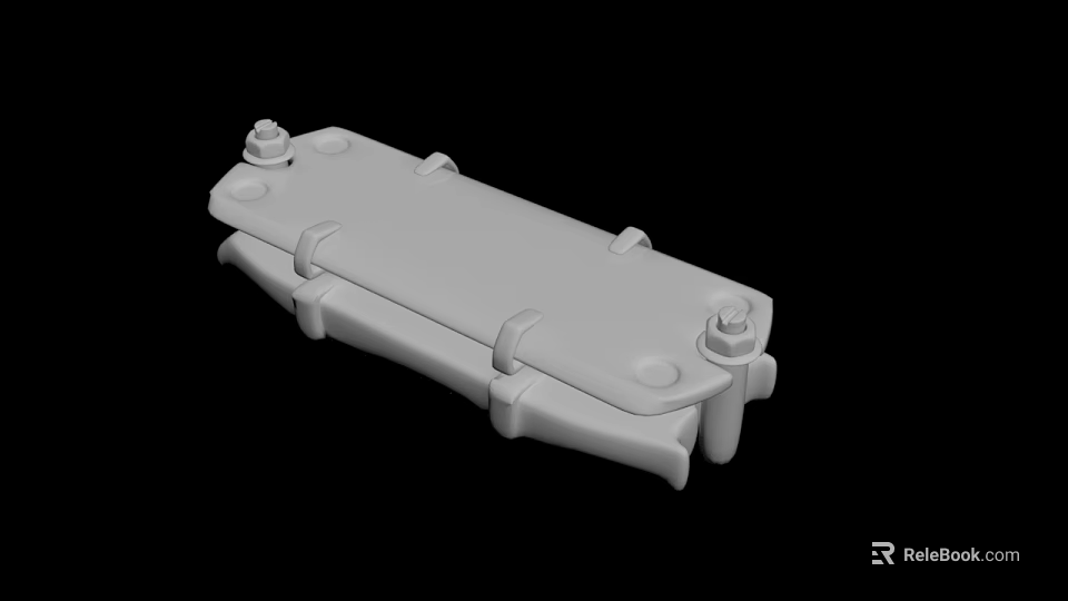 Industrial Gray Mechanical Component With Bolted Fasteners And Structural Design 3d model 