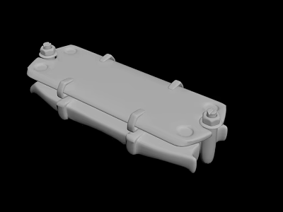 Industrial Gray Mechanical Component With Bolted Fasteners And Structural Design 3d model