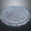 Circular Weathered Stone Platform With Textured Surface And Stepped Edges 3d model