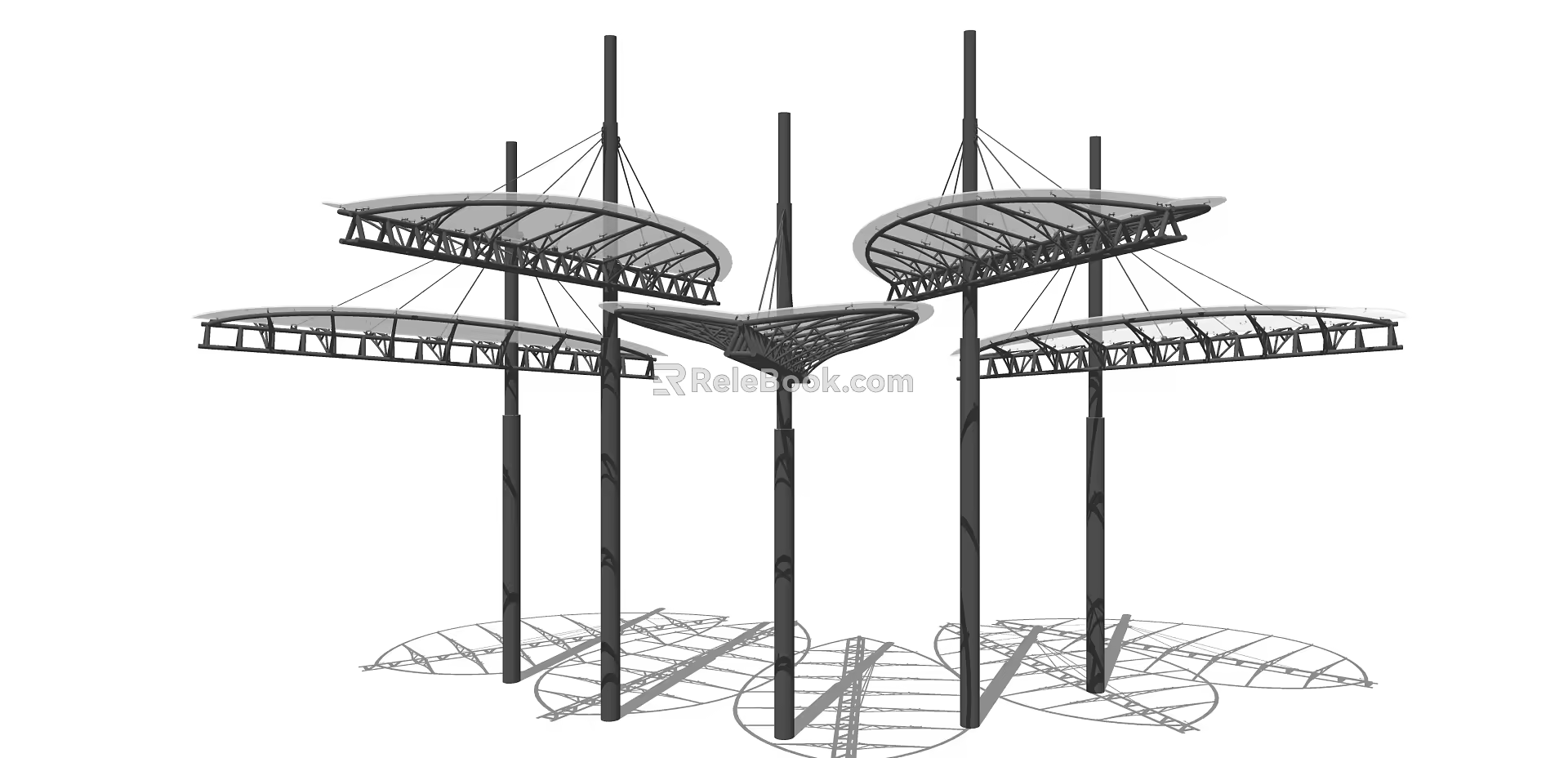 Modern gallery structure 3d model