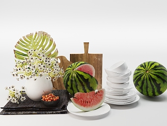 Modern Tableware Combination 3d model