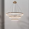 Modern Minimalist Chandelier with Multi Layer Ring Design and LED Lighting 3d model