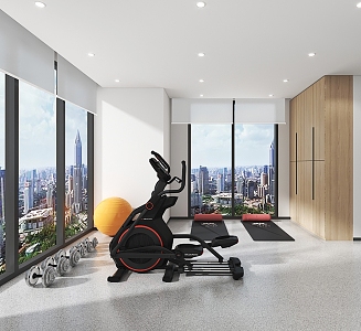 Modern Gym Fitness Area 3d model