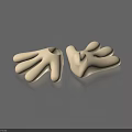 Pair of White Cartoon Gloves with Black Dots for Daily Use Soft and Comfortable