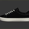 Black Leather Casual Shoes With White Laces And White Sole For Daily Wear