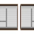 Modern Window Blinds With Wooden Frames Closed And Partially Open Small Tablet On Windowsill 3d model