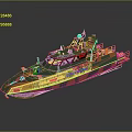 Modern Military Patrol Boat With Green And Orange Camouflage Paint And Radar Antenna Systems