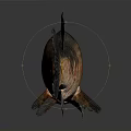 Brown Freshwater Fish With Scaly Texture On Dark Reflective Background