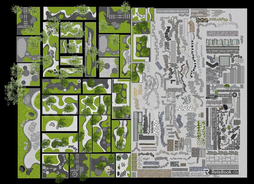 Creative Garden Ornaments Design With Diverse Layouts And Plant Elements 3d model