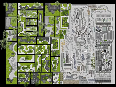 Creative Garden Ornaments Design With Diverse Layouts And Plant Elements 3d model